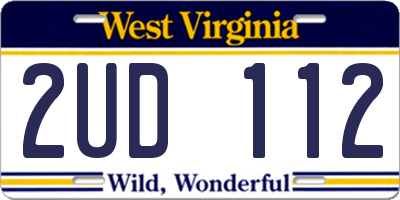 WV license plate 2UD112