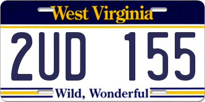 WV license plate 2UD155