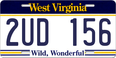 WV license plate 2UD156