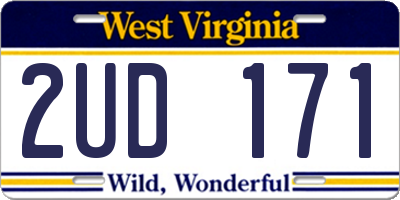 WV license plate 2UD171