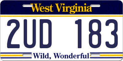 WV license plate 2UD183