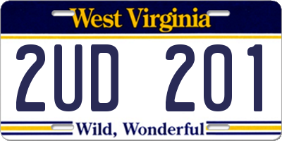 WV license plate 2UD201