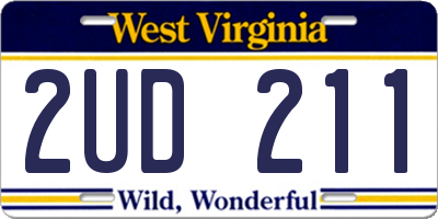 WV license plate 2UD211