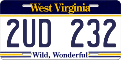 WV license plate 2UD232