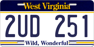 WV license plate 2UD251