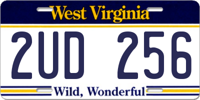 WV license plate 2UD256