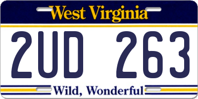 WV license plate 2UD263