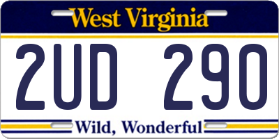 WV license plate 2UD290