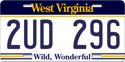 WV license plate 2UD296
