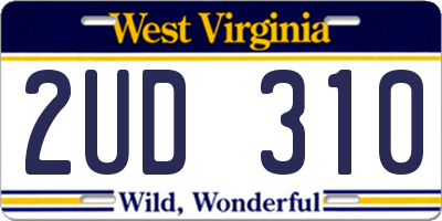 WV license plate 2UD310
