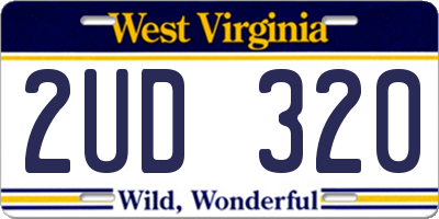 WV license plate 2UD320