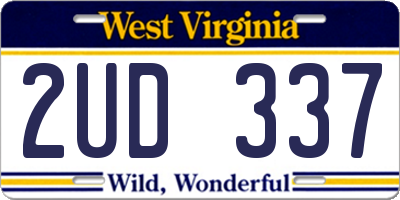 WV license plate 2UD337