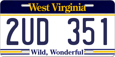WV license plate 2UD351