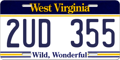 WV license plate 2UD355