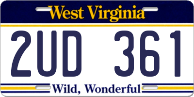 WV license plate 2UD361