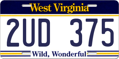 WV license plate 2UD375