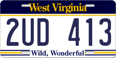 WV license plate 2UD413