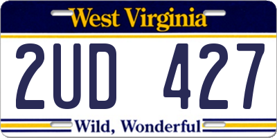WV license plate 2UD427