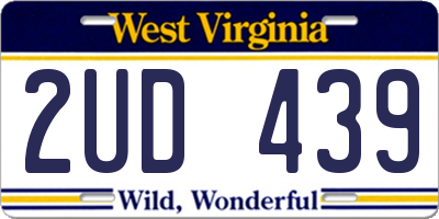 WV license plate 2UD439