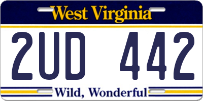 WV license plate 2UD442