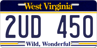 WV license plate 2UD450