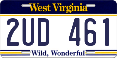WV license plate 2UD461