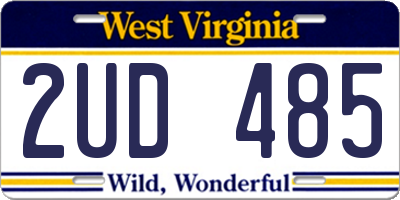 WV license plate 2UD485