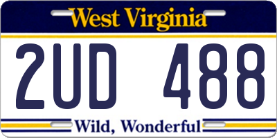 WV license plate 2UD488