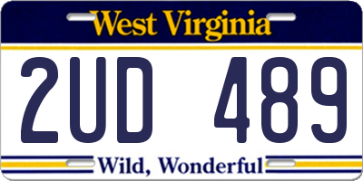 WV license plate 2UD489