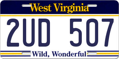 WV license plate 2UD507