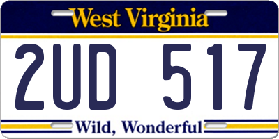 WV license plate 2UD517