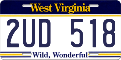 WV license plate 2UD518