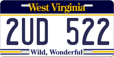 WV license plate 2UD522