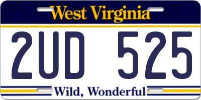 WV license plate 2UD525