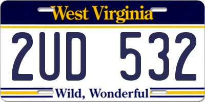 WV license plate 2UD532