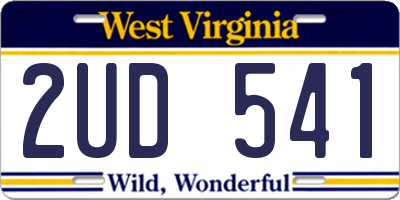 WV license plate 2UD541