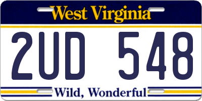 WV license plate 2UD548