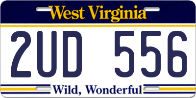 WV license plate 2UD556