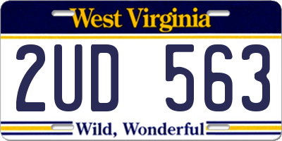 WV license plate 2UD563