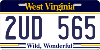 WV license plate 2UD565