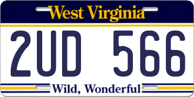 WV license plate 2UD566