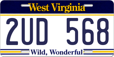 WV license plate 2UD568