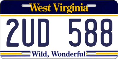 WV license plate 2UD588
