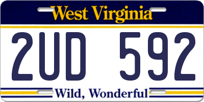 WV license plate 2UD592