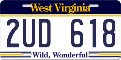 WV license plate 2UD618