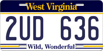WV license plate 2UD636