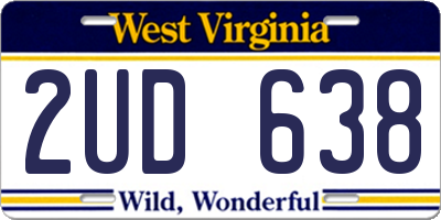 WV license plate 2UD638
