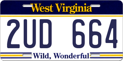WV license plate 2UD664