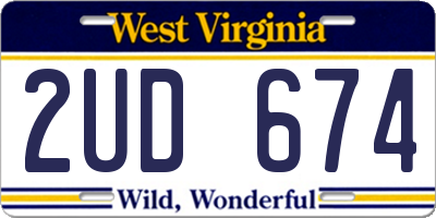 WV license plate 2UD674