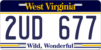 WV license plate 2UD677